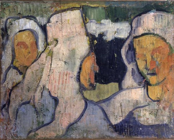 Three Breton Women in Widow's Bonnets