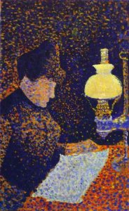 Woman by a lamp, 1890