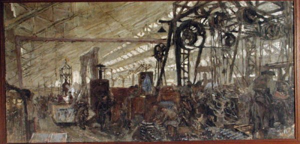 Interior of a Munitions Factory: The Forge, 1916-17