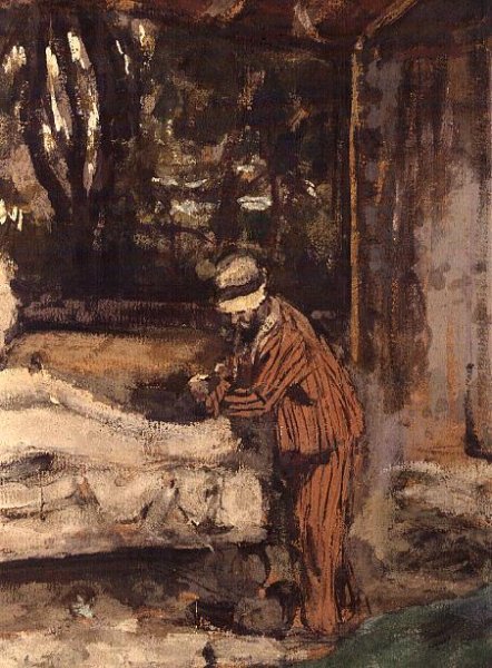 Maillol at work on the Cezanne Memorial, c.1925 (detail-3)