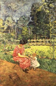 Woman and Child in a Garden (2)