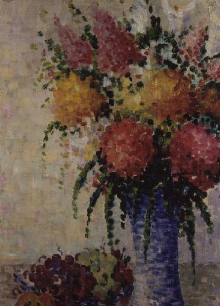 Fruit and Flowers in a Blue Vase  c.1910