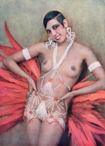 Josephine Baker (1906-75), illustration for the cover of a programme at the Folies Bergere, 1926-7