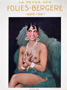 Josephine Baker (1906-75), illustration for the cover of a programme at the Folies Bergere, 1926-7