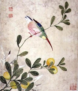 One of a series of paintings of birds and fruit, late 19th century 5