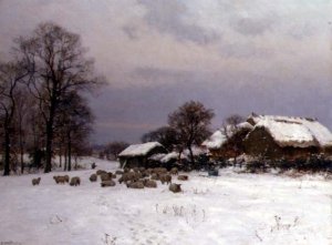 Sheep in a Winter Landscape