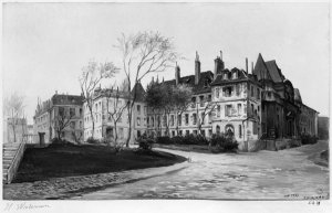 View of the Maternite Port-Royal, the gardens, 1905