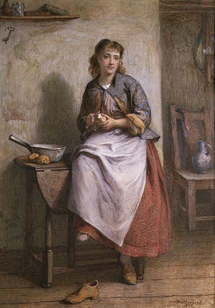 Girl Peeling Potatoes