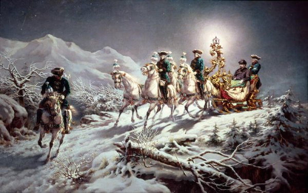 Ludwig II (1845-86) of Bavaria Sleighing at Night from Neuschwanstein to Linderhof, 1888