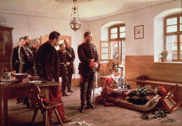 Crown Prince Frederick by the corpse of General Douay at the Battle of Wissembourg, 1870