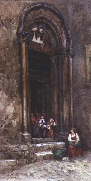 The side door of the Church of Santa Guiliana at Aquila degli Abruzzi