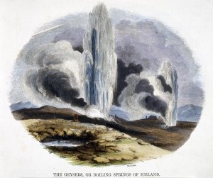 The Geysers, or Boiling Springs of Iceland, from Phenomena of Nature, 1849