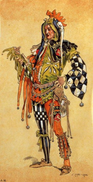 Touchstone the Clown, costume design for 