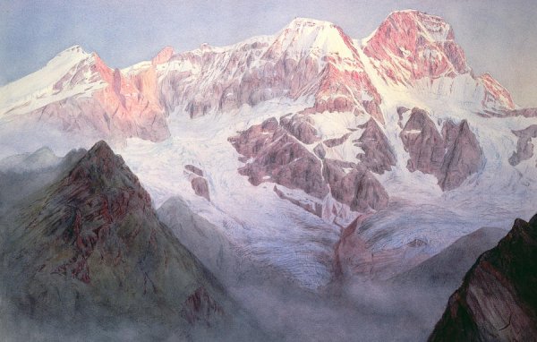 Monte Rosa at Sunrise from above Alagna