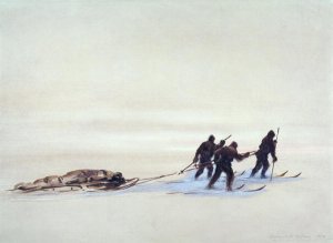 Sledge Hauling on the Great Ice Barrier, 1903