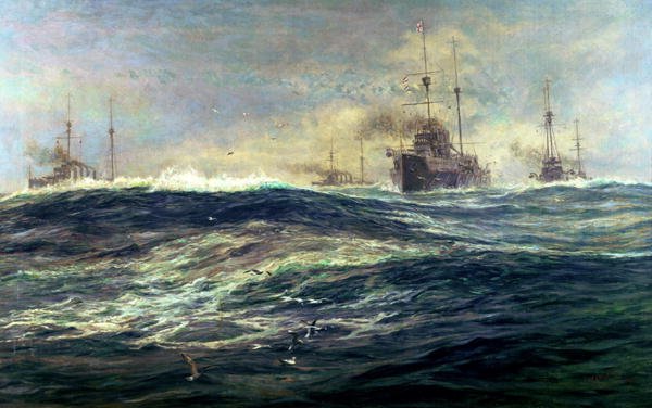 1st Battle Squadron of Dreadnoughts Steaming down the Channel in 1911