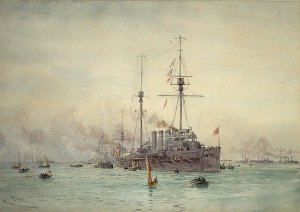 1st Battle Squadron of Dreadnoughts Steaming down the Channel in 1911