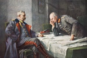 General von Hindenburg and Chief of Staff Erich von Ludendorff at the map table