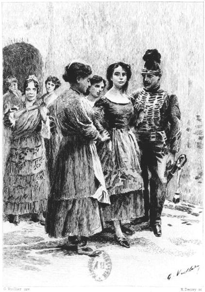 Scene from Carmen by Prosper Merimee 1803-70 illustrated by Eugene Decisy 1866-p.1936