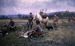 Lapps Collecting Shot Reindeer, 1892