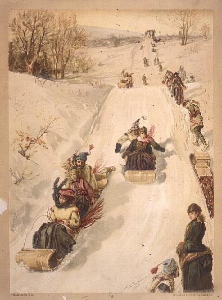 Tobogganing, by L. Prang and Co., 1886