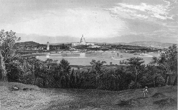 Washington from Arlington Heights, engraved by Robert Hinshelwood 1812-c.1875 1872