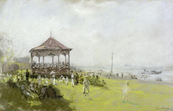 Figures near a Bandstand, 1922