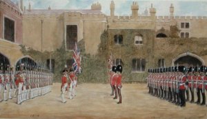 Grenadier Guards Relieving Guard at St. Jamess - The Old Guard of 1804 and the New Guard of 1904