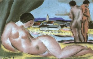 View of Nagybanya with Nudes 1935