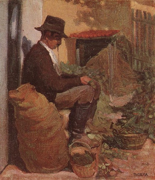 Peasant Shelling Peas c. 1910