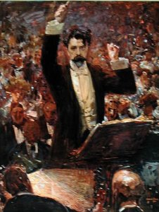 Arthur Nikisch 1855-1922 Conducting a Concert at the Gewandhaus in Leipzig, 1910