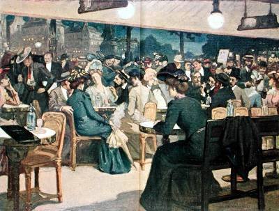 Terrace of Cafe Wepler Place Clichy Paris