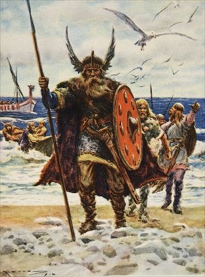 The Landing of the Vikings illustration from This Country of Ours The Story of the United States