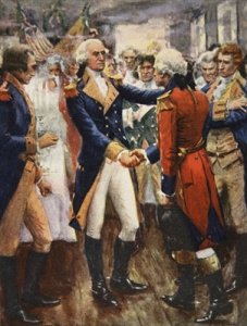 Washington taking leave of his officers illustration from This Country of Ours The Story of the United States