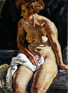 Sitting Nude with a White Towel II