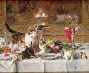 Kittens at a banquet