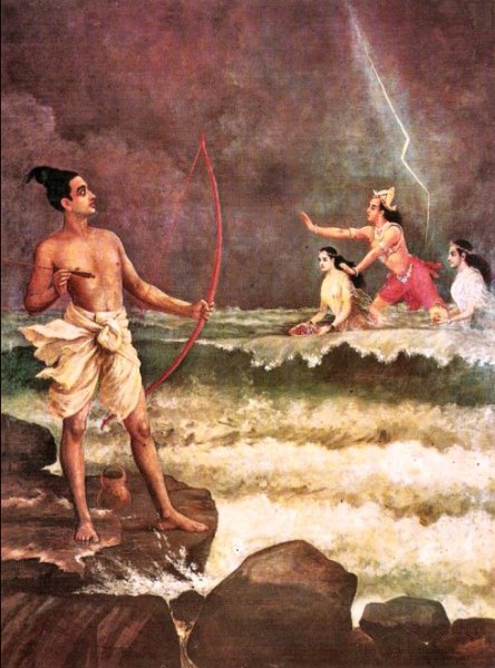 Sri Rama Vanquishing The Sea