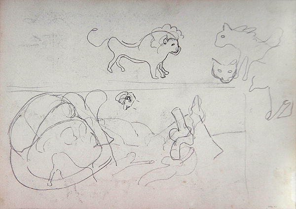 Study of a Animals for the Cave of the Golden Calf