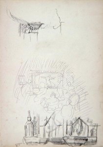 Sketches of a Stage and Bar from Cave of the Golden Calf