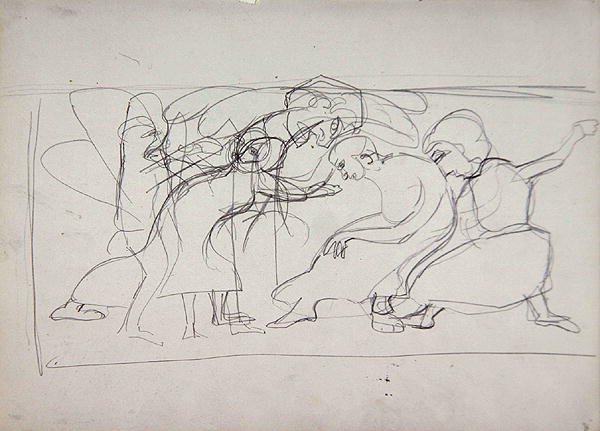 Study for Decorative Panel Worshippers for the Cave of the Golden Calf