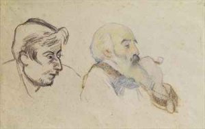 Portrait of Pissarro by Gauguin and Portrait of Gauguin by Pissarro