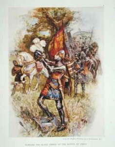 Edward the Black Prince at the Battle of Crecy in 1346