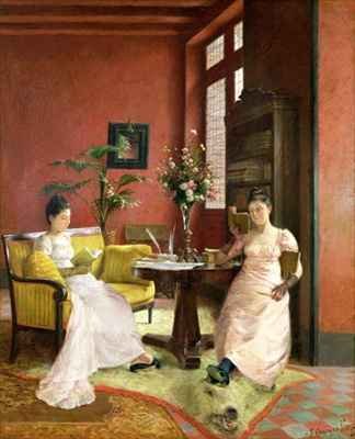 Two Women Reading in an Interior