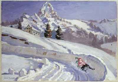 Tobogganing near the Matterhorn