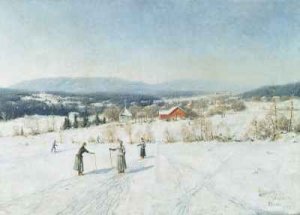 Landscape with Skiers