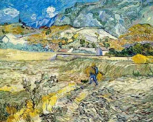 Enclosed Wheat Field With Peasant