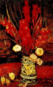 Vase With Red Gladioli