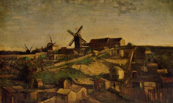 View Of Montmartre With Windmills