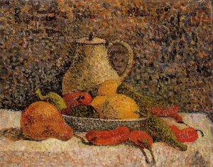 Still Life With Apples And Green Vase