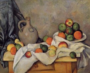 Curtain  Jug And Fruit